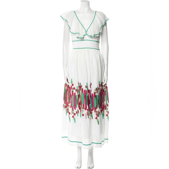 Le Sirenuse Positano midi white ruffle dress size IT 38 / us 2 - Picture 1 of 8